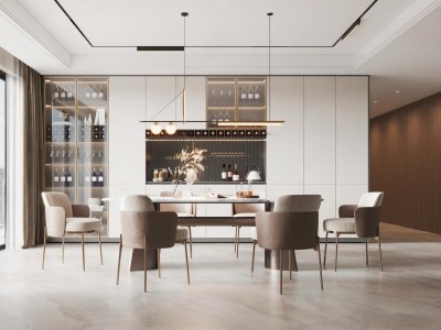 现代家居餐厅3D模型下载